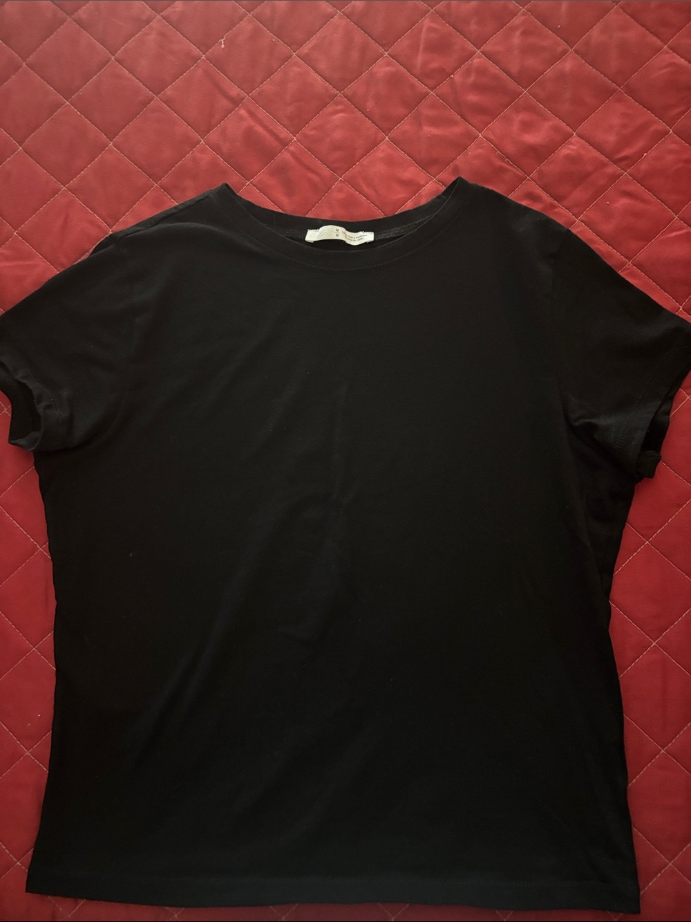 Women's Black Crewneck Tee - Minimalist Everyday Top